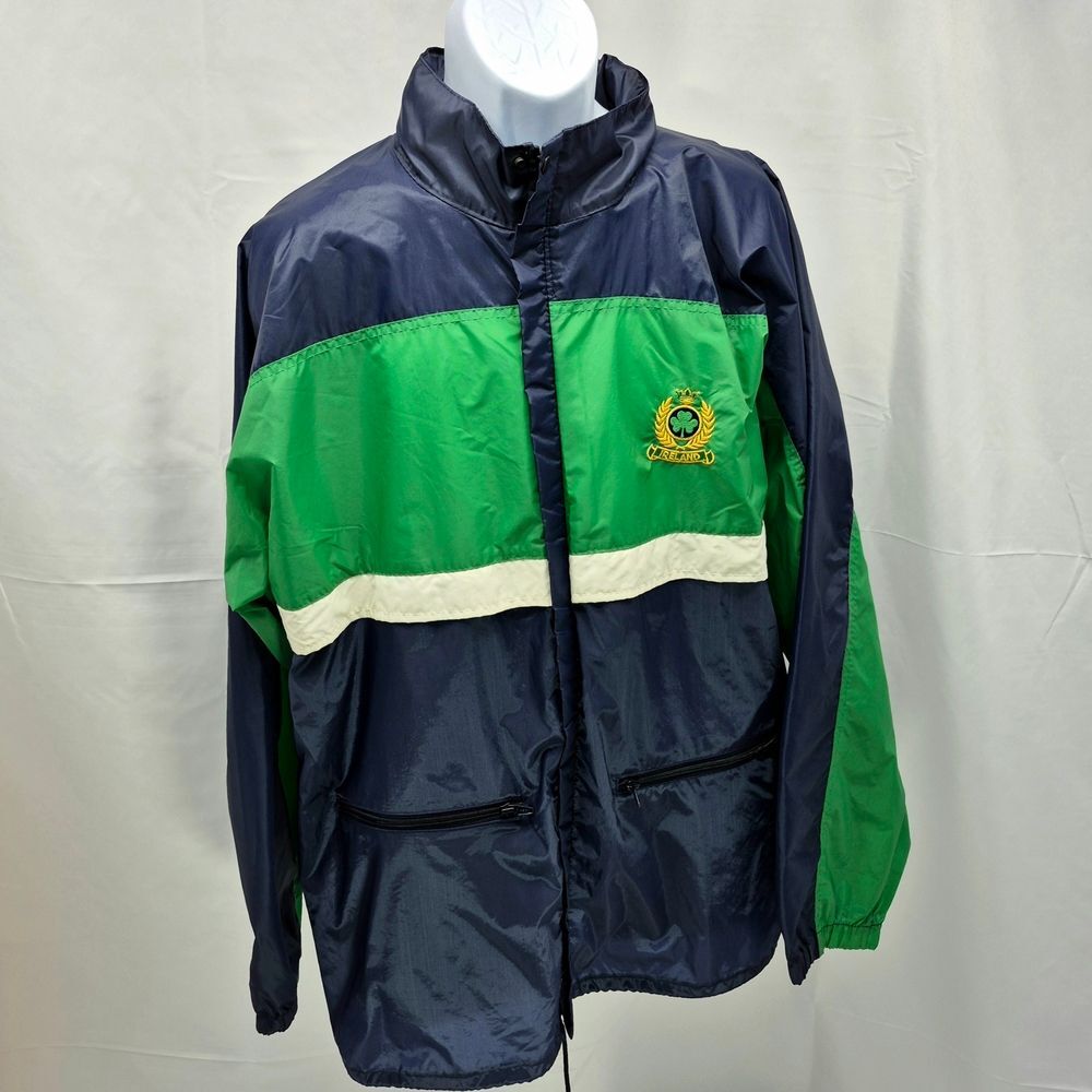 NWOT Blarney Castle Designs Ireland Vintage Windbreaker XL Blue/Green  XL Unisex